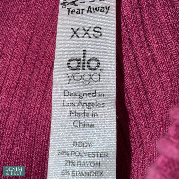 Alo Yoga Muse Sweatpants Raspberry Sorbet XXS Ribbed Cozy Lounge Jogger Pants - Picture 15 of 16